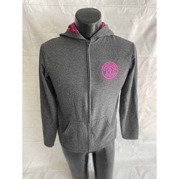 Gold’s Gym Full Zip Gray Lightweight Hooded Sweatshirt - Women’s Medium NWT $94 - Picture 1 of 7
